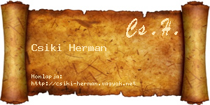 Csiki Herman névjegykártya
