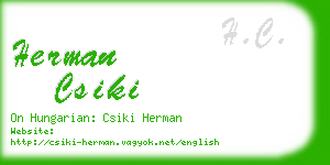 herman csiki business card